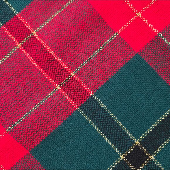 Vintage Vera Neumann Christmas Rectangular Tablecloth Red Green Gold - Picture 4 of 7